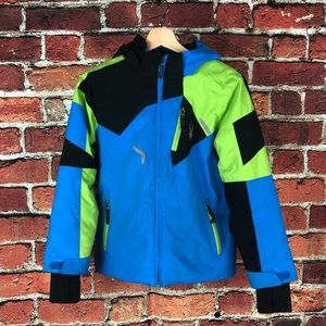 Spyder Kids Blue Black and Green Winter Jacket